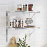 Vidaxl wandschappen 2 st 50x40 cm roestvrijstaal zilverkleurig