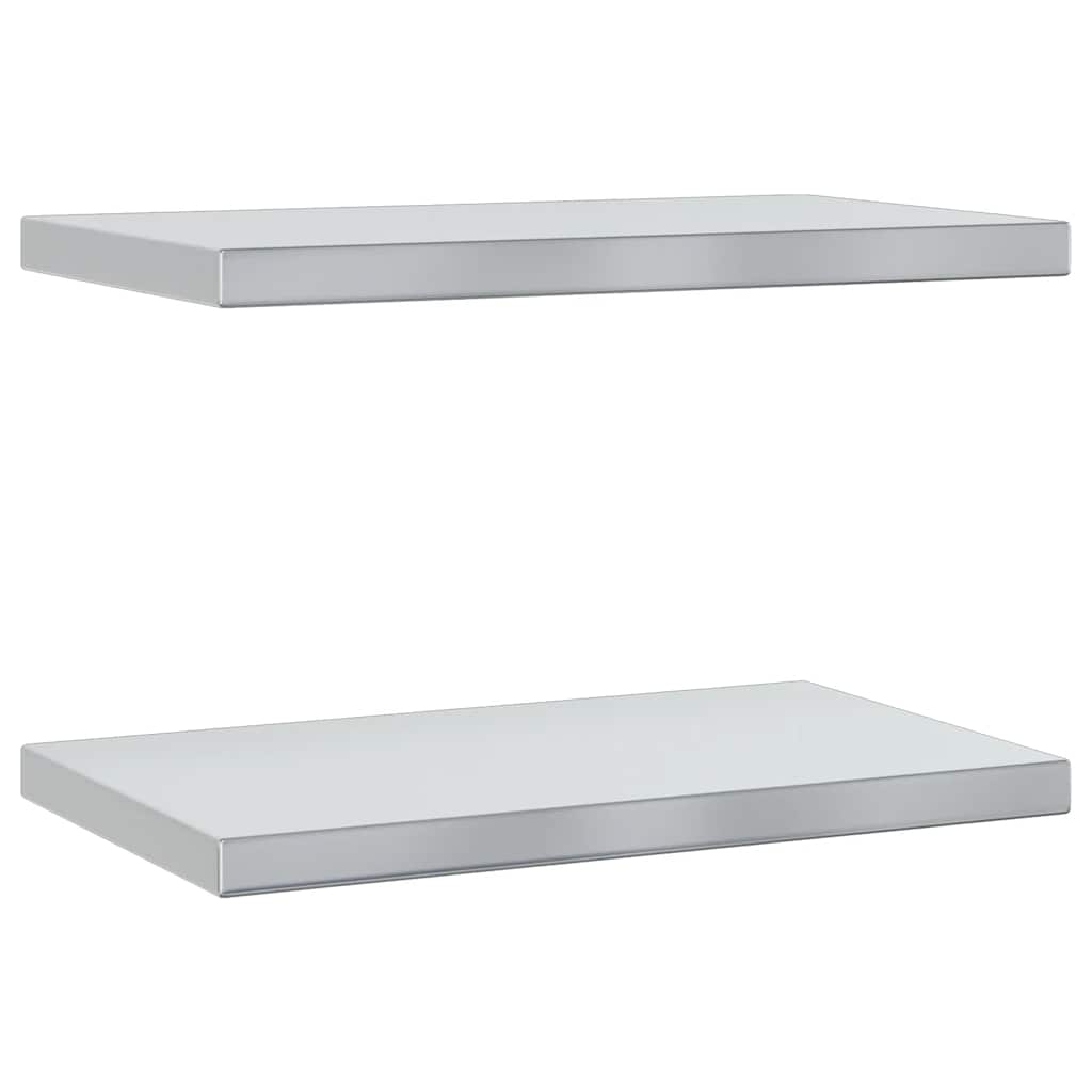 Vidaxl wandschappen 2 st 50x30 cm roestvrijstaal zilverkleurig