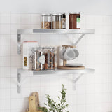 Vidaxl wandschappen 2 st 50x30 cm roestvrijstaal zilverkleurig