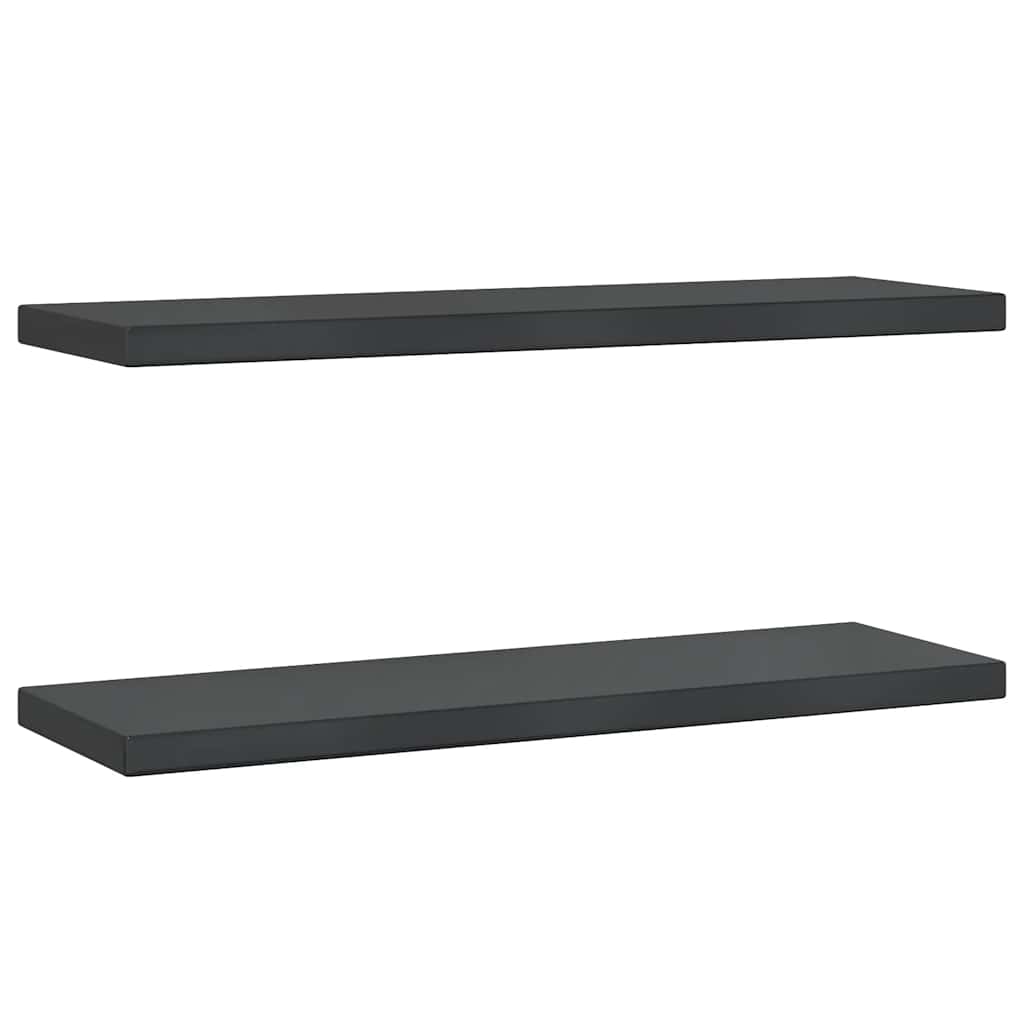 Vidaxl wandschappen 2 st 75x23,5 cm roestvrijstaal zwart