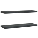 Vidaxl wandschappen 2 st 75x23,5 cm roestvrijstaal zwart