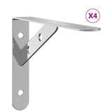 Vidaxl plankdragers 4 st 20x2,5x14 cm roestvrijstaal zilverkleurig