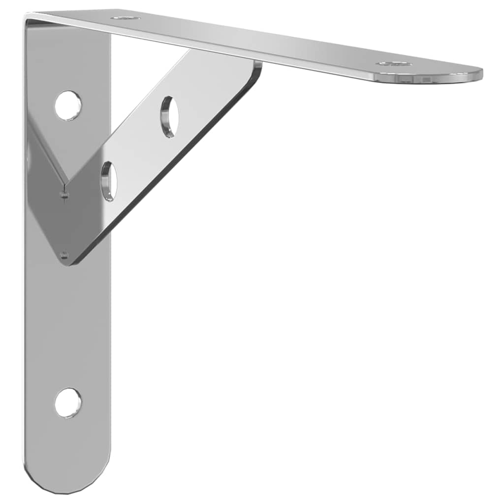 Vidaxl plankdragers 4 st 20x2,5x14 cm roestvrijstaal zilverkleurig