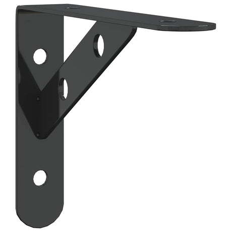 Vidaxl plankdragers 4 st 15x2,5x11,5 cm roestvrijstaal zwart