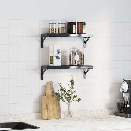 Vidaxl plankdragers 4 st 15x2,5x11,5 cm roestvrijstaal zwart