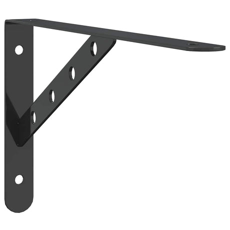 Vidaxl plankdragers 4 st 30x2,5x15,5 cm roestvrijstaal zwart