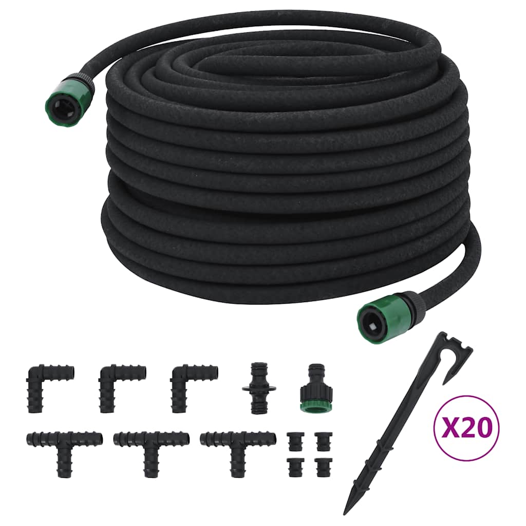 Vidaxx Tropfschlauch 0,6'' 50 m Gummi schwarz