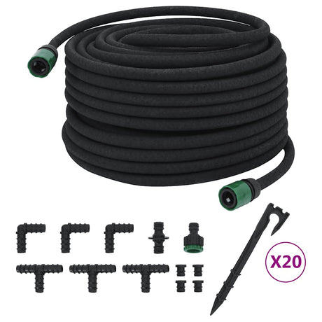 Vidaxx Tropfschlauch 0,6'' 50 m Gummi schwarz