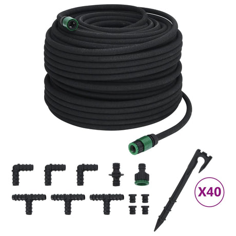 VidaXL Tropfschlauch 0,6'' 100 m Gummi schwarz