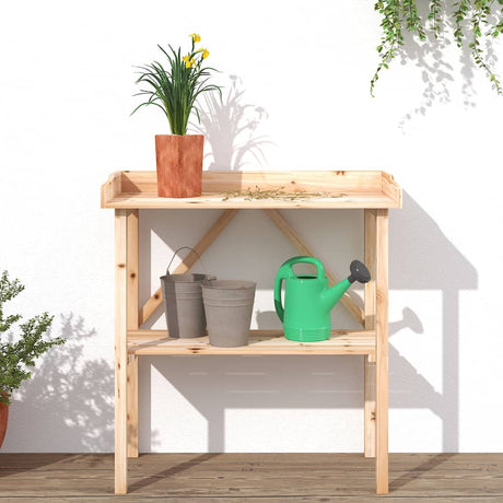 Vidaxxl Pflanzentisch mit Ablage 78x38x82,5 cm massives Kiefernholz