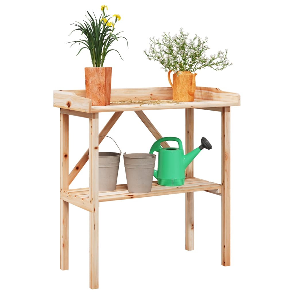 Vidaxxl Pflanzentisch mit Ablage 78x38x82,5 cm massives Kiefernholz