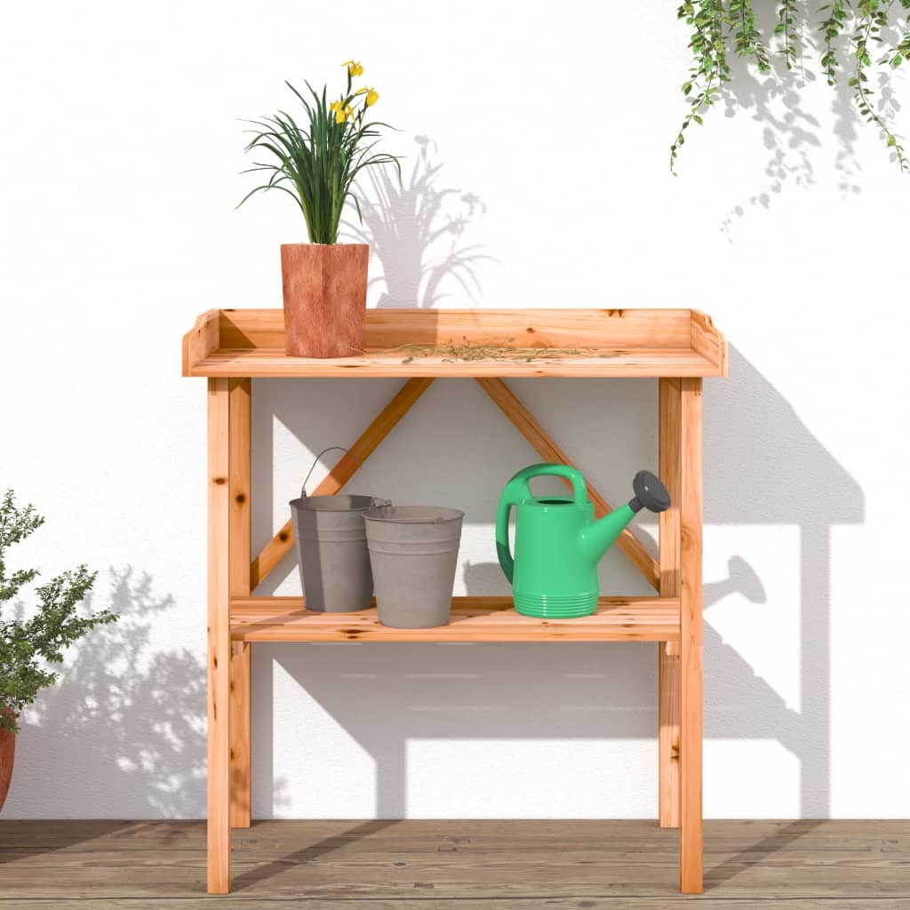 VidaXL Pflanzentisch mit Ablage 78x38x82,5 cm braunes Kiefernholz