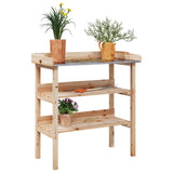 VidaXL Pflanzentisch mit Regalen 78x38x82,5 cm massives Kiefernholz