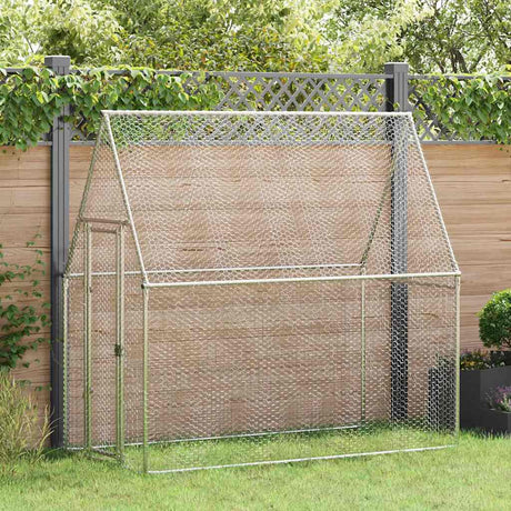 Vidaxx Hühnerstall 200x100x190 cm verzinkter Stahl silberfarben