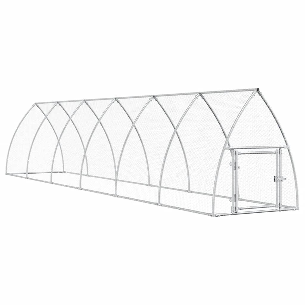 Vidaxx Hühnerstall 600x105x120 cm verzinkter Stahl silberfarben