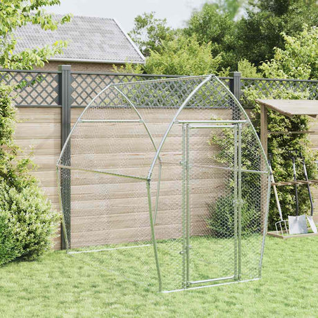 Vidaxx Hühnerstall 200x105x182 cm verzinkter Stahl silberfarben