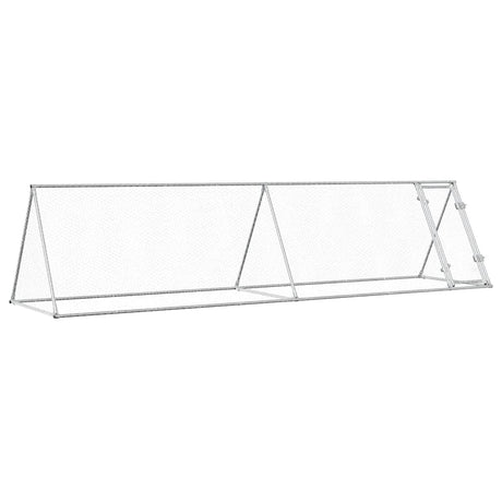 Vidaxx Hühnerstall 400x105x91 cm verzinkter Stahl silberfarben