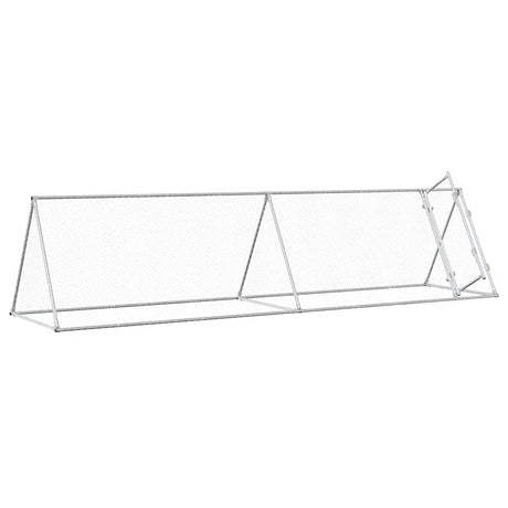 Vidaxx Hühnerstall 400x105x91 cm verzinkter Stahl silberfarben