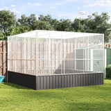 VidaXL Voliere 311x307x212 cm Stahl silber