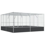 VidaXL Voliere 418x414x212 cm Stahl Silber