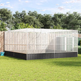 VidaXL Voliere 418x414x212 cm Stahl Silber