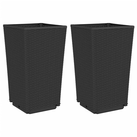 Vidaxx Pflanzgefäße 2 Stück 32,5x32,5x57 cm Polypropylen schwarz