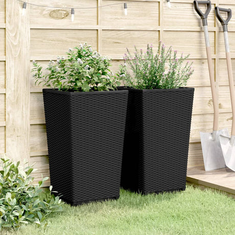 Vidaxx Pflanzgefäße 2 Stück 32,5x32,5x57 cm Polypropylen schwarz