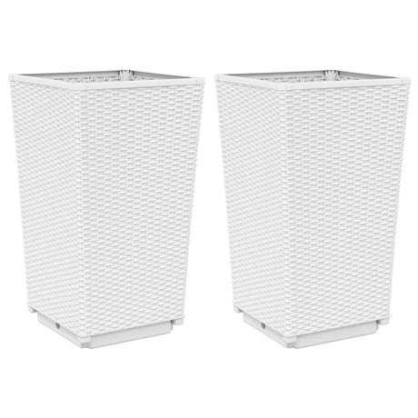 Vidaxx Pflanzgefäße 2 Stück 32,5x32,5x57 cm Polypropylen weiß