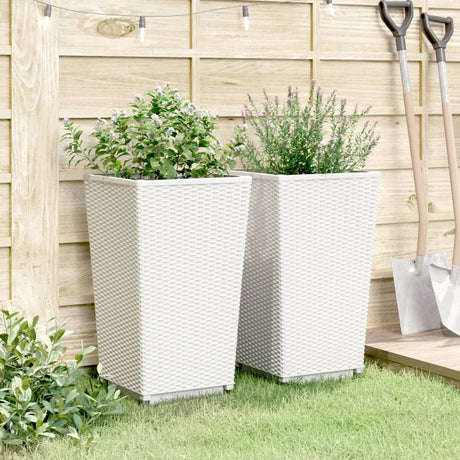 Vidaxx Pflanzgefäße 2 Stück 32,5x32,5x57 cm Polypropylen weiß