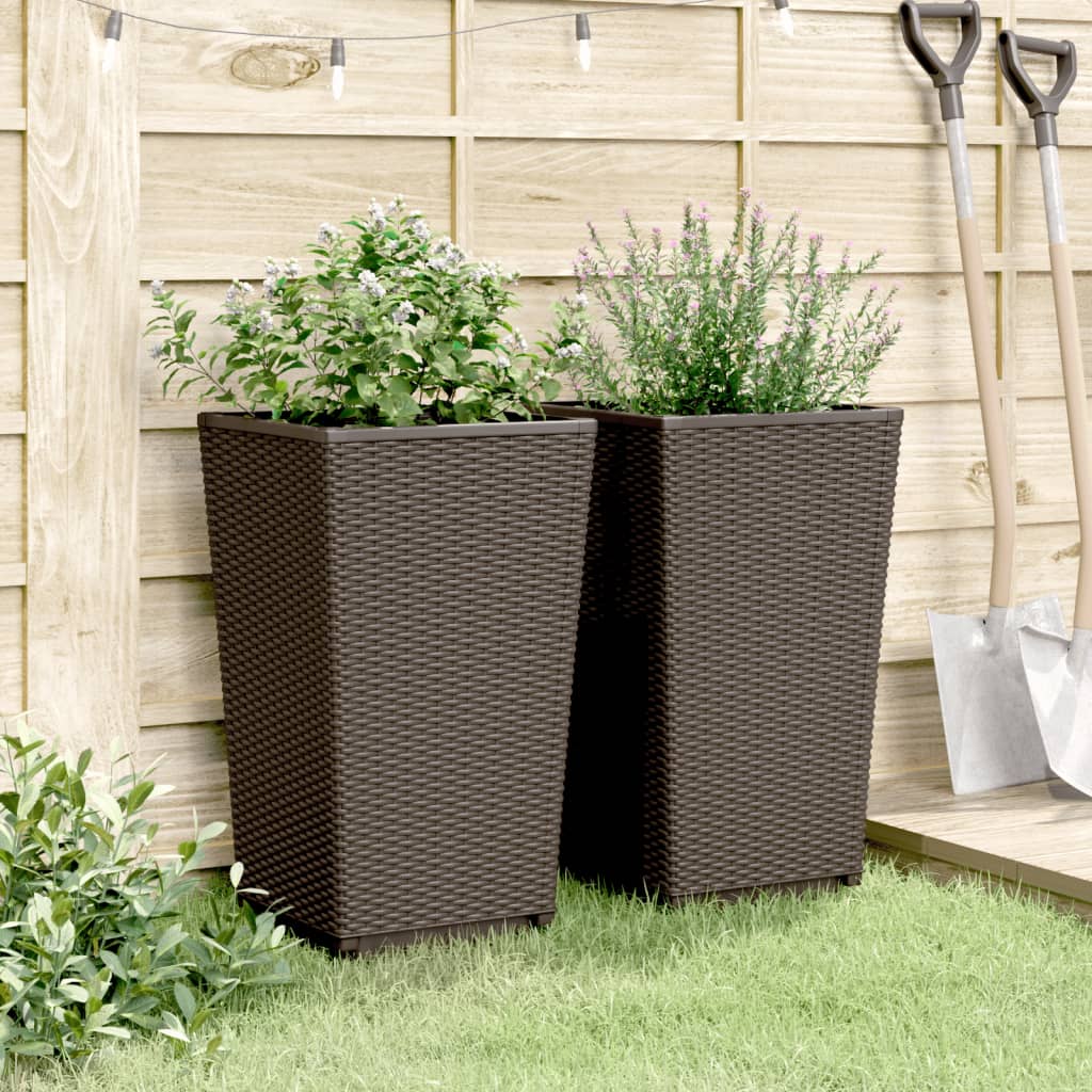 Vidaxx Pflanzgefäße 2 Stück 32,5x32,5x57 cm Polypropylen braun