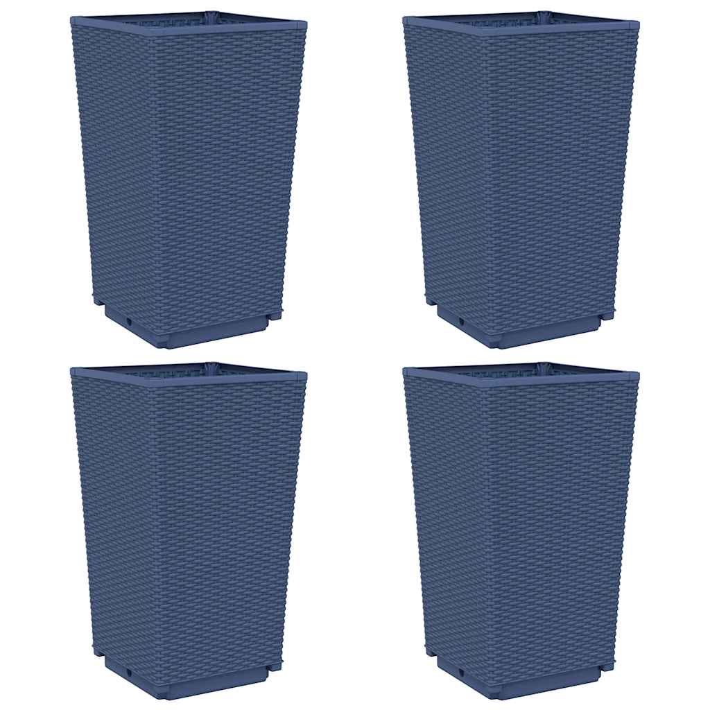 Vidaxx Pflanzgefäße 4 Stück 32,5x32,5x57 cm Polypropylen blaugrau