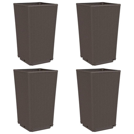 Vidaxx Pflanzgefäße 4 Stück 32,5x32,5x57 cm Polypropylen braun