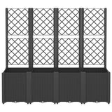 Vidaxx Pflanzgefäß mit Spalier 160x40x140 cm Polypropylen schwarz