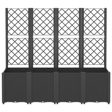 Vidaxx Pflanzgefäß mit Spalier 160x40x140 cm Polypropylen schwarz