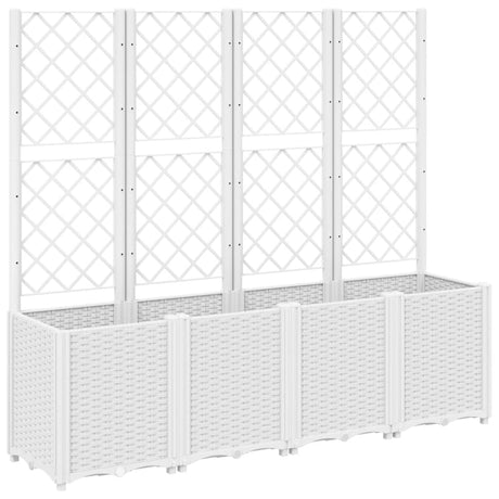 Vidaxx Pflanzgefäß mit Spalier 160x40x140 cm Polypropylen weiß