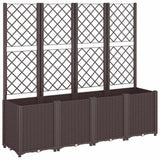 Vidaxx Pflanzgefäß mit Spalier 160x40x140 cm Polypropylen braun