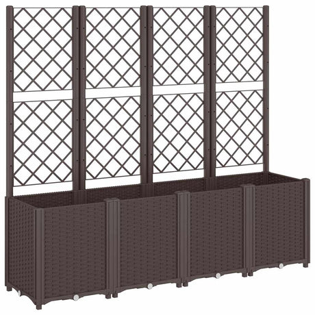 Vidaxx Pflanzgefäß mit Spalier 160x40x140 cm Polypropylen braun