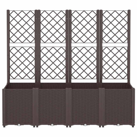 Vidaxx Pflanzgefäß mit Spalier 160x40x140 cm Polypropylen braun