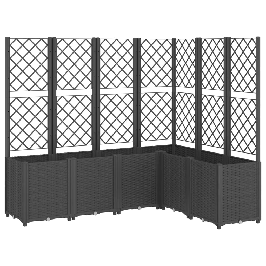 Vidaxx Pflanzgefäß mit Spalier 160x120x140 cm Polypropylen schwarz