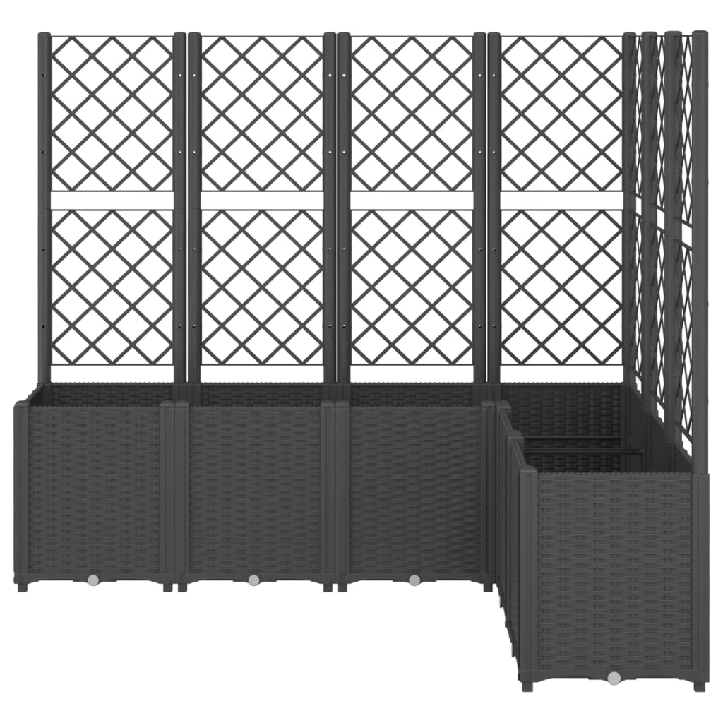 Vidaxx Pflanzgefäß mit Spalier 160x120x140 cm Polypropylen schwarz