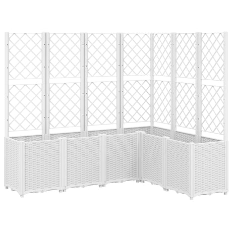 Vidaxx Pflanzgefäß mit Spalier 160x120x140 cm Polypropylen weiß