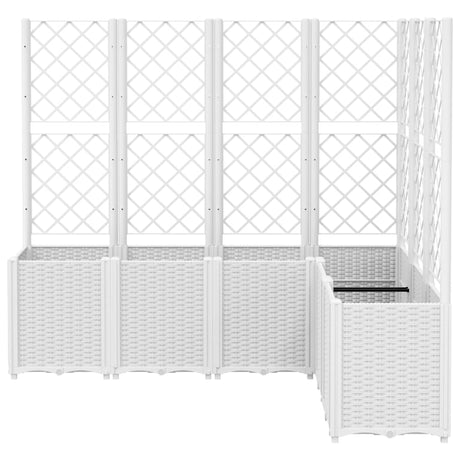 Vidaxx Pflanzgefäß mit Spalier 160x120x140 cm Polypropylen weiß