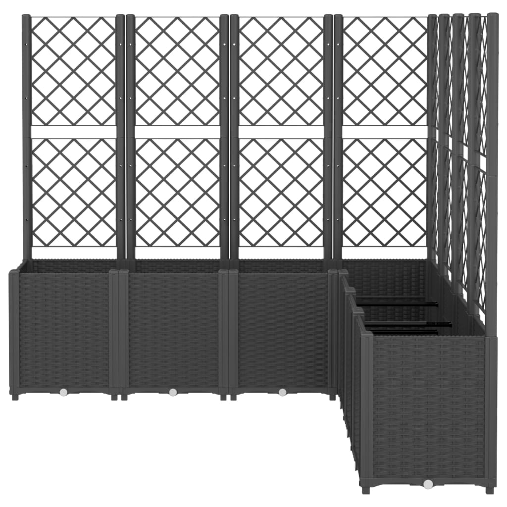 VidaXL Pflanzgefäß mit Spalier 160x160x140 cm Polypropylen schwarz