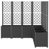 VidaXL Pflanzgefäß mit Spalier 160x160x140 cm Polypropylen schwarz