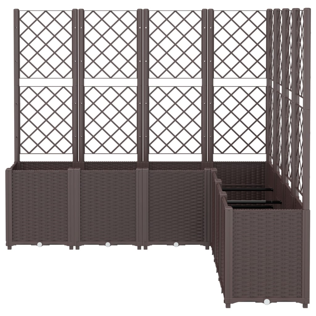 VidaXL Pflanzgefäß mit Spalier 160x160x140 cm Polypropylen braun