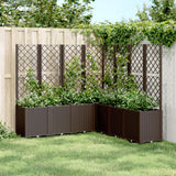VidaXL Pflanzgefäß mit Spalier 160x160x140 cm Polypropylen braun