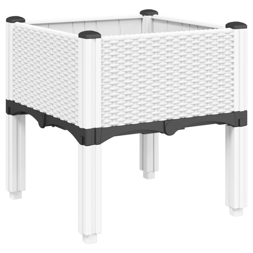 Vidaxx Pflanzgefäß mit Beinen 40x40x42 cm Polypropylen weiß