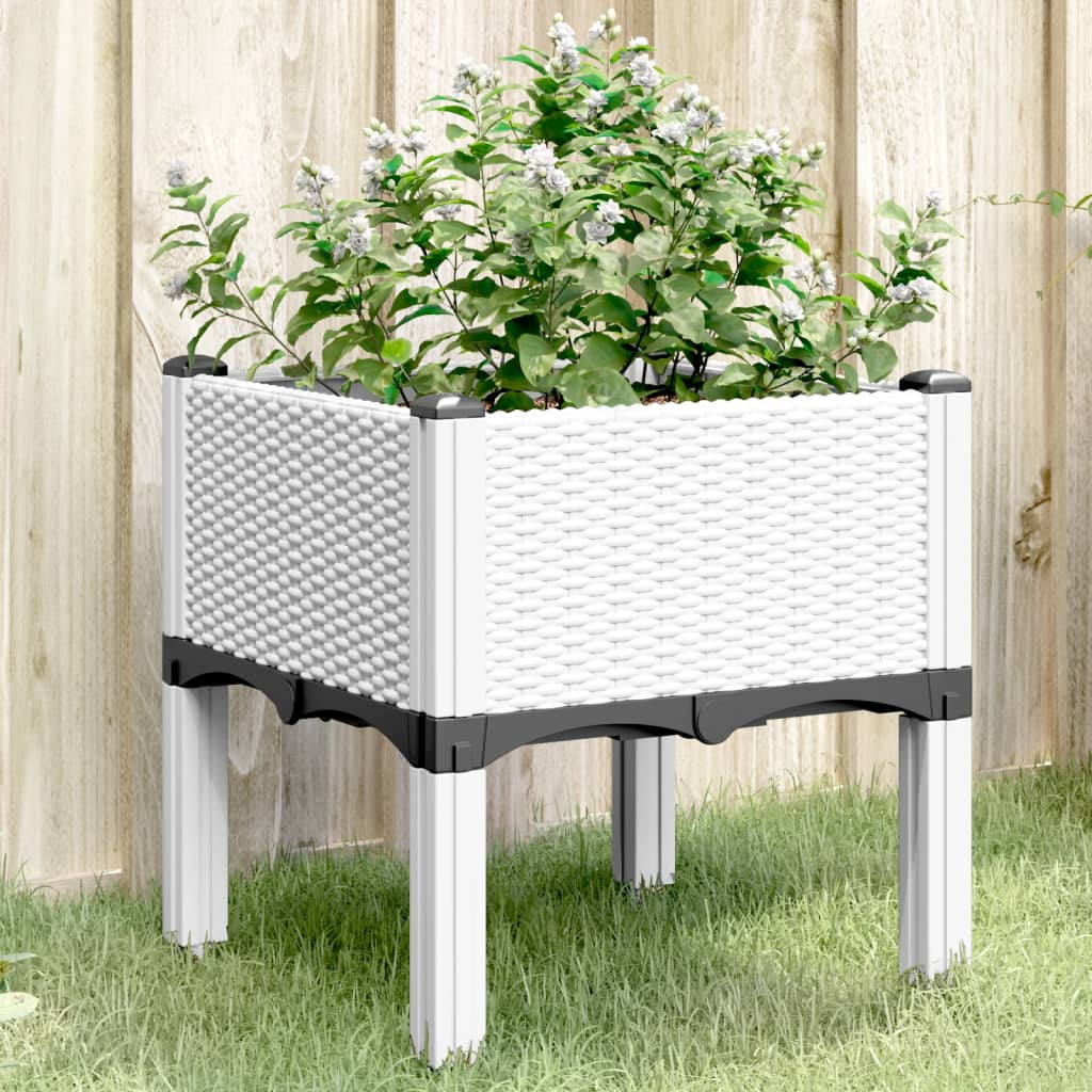 Vidaxx Pflanzgefäß mit Beinen 40x40x42 cm Polypropylen weiß