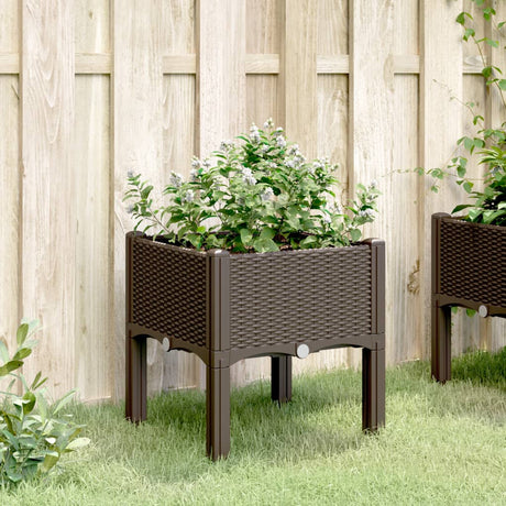 Vidaxx Pflanzgefäß mit Beinen 40x40x42 cm Polypropylen braun