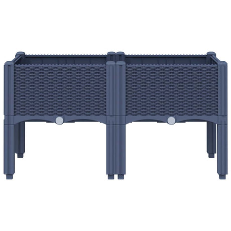 Vidaxx Pflanzgefäß mit Beinen 80x40x42 cm Polypropylen blaugrau